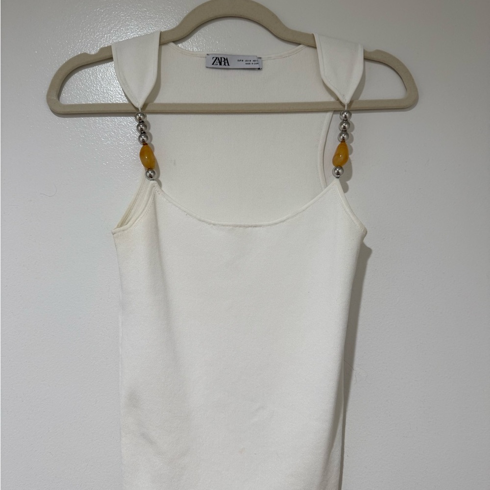 Zara Cream Camisole with Beaded Straps